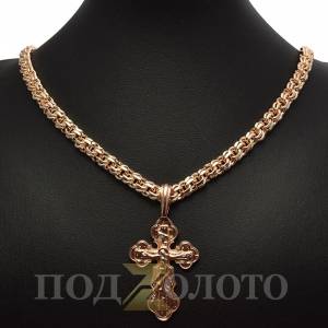 Крестик с цепочкой плетения